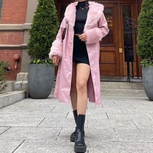 Princess Polly Pink Penny Lane Coat with Faux Fur